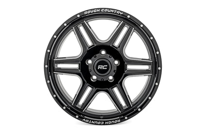Rough Country 92 Series Wheel | Machined One-Piece | Gloss Black | 18x9 | 6x135 | +0mm