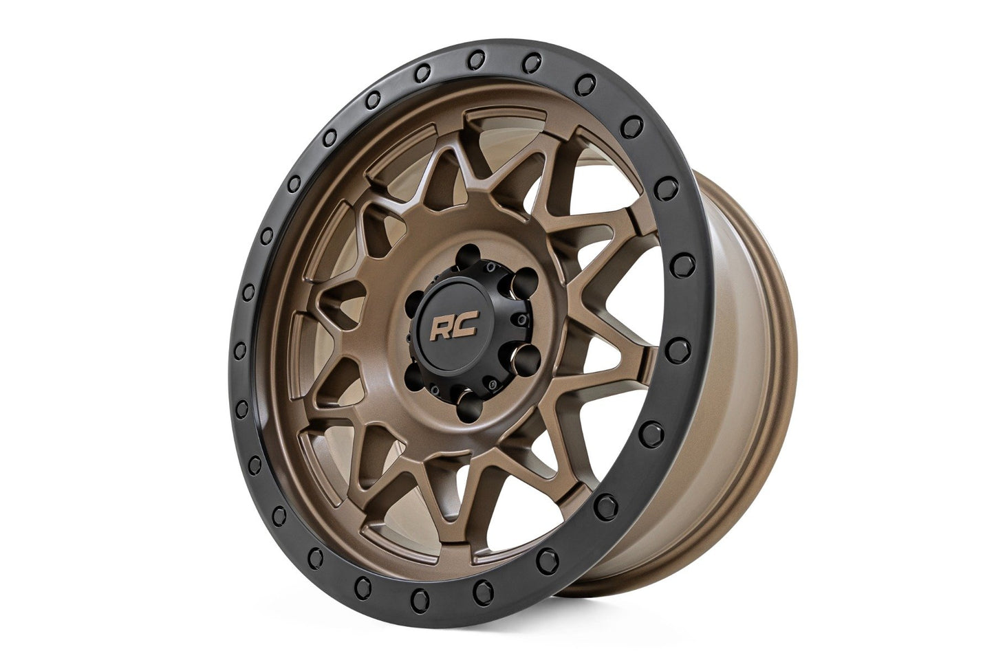 Rough Country 78 Series Wheel | Simulated Beadlock | Bronze/Black | 18x9 | 8x170 | -12mm