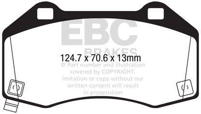 EBC 2016+ Mazda Miata MX-5 / 17-20 Fiat 124 Spider Abarth Yellowstuff Front Brake Pads