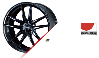 Weds WedsSport RN-55M Wheel 18x8 5x114.3 35mm Black Blue Machining