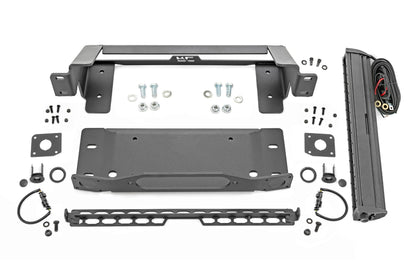 High Winch Mount | All Models | 20 Inch Black Single Row LED | Ford Bronco (21-24)