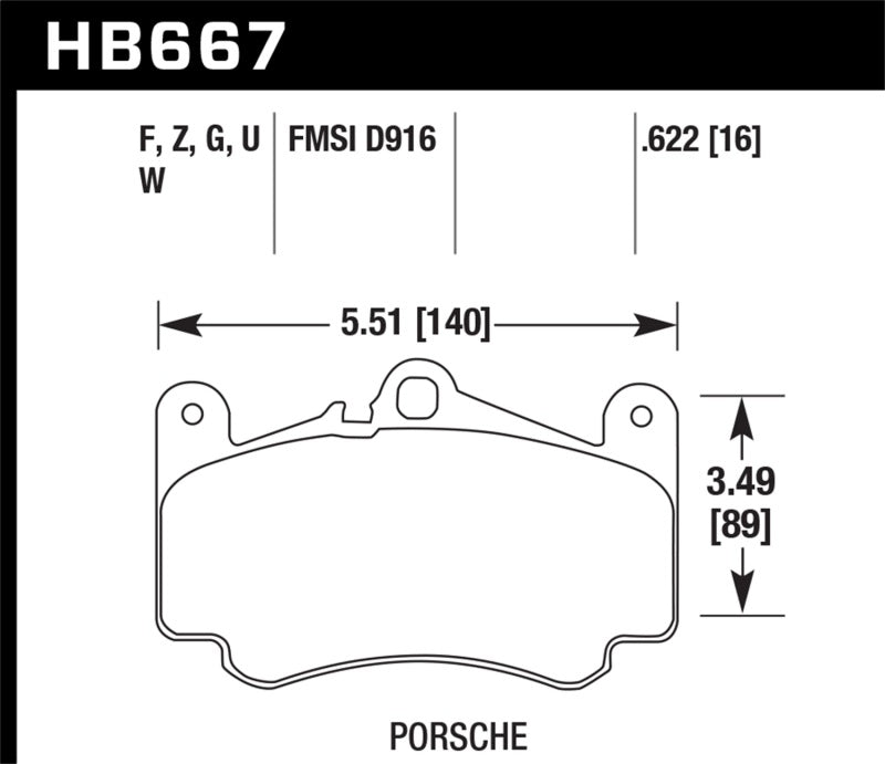 Hawk 02-05 Porsche 911 Carrera 4 Turbo Look/Carrera 4S Front Street Performance Ceramic Brake Pads