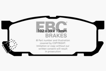 EBC 01-03 Mazda Miata MX5 1.8 (Sports Suspension) Yellowstuff Rear Brake Pads