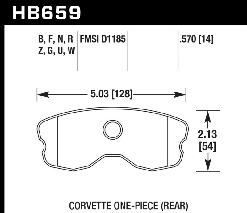 Hawk 06-10 Chevy Corvette (Improved Pad Design) Rear HPS 5.0 Sreet Brake Pads