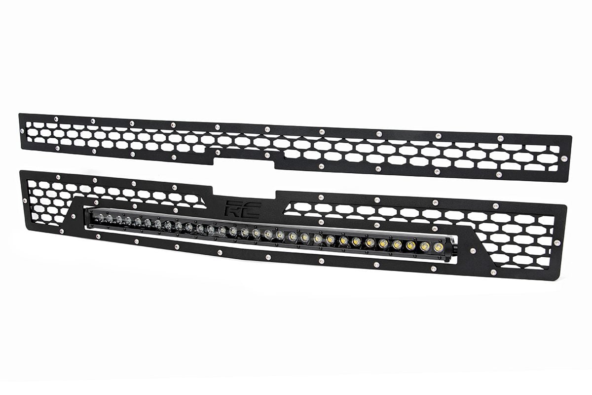 Mesh Grille | 30" Single Row LED | Black | Chevy Silverado 1500 (14-15)