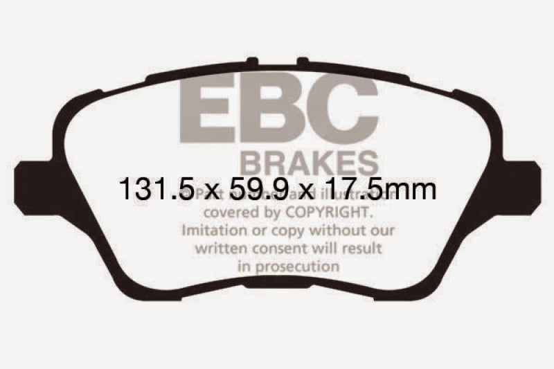 EBC 13+ Ford Fiesta 1.6 Turbo ST Greenstuff Front Brake Pads