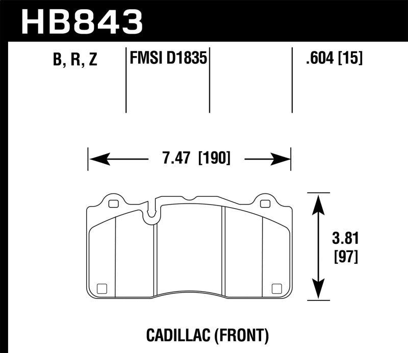 Hawk 2018 Chevrolet Camaro ZL1 HPS 5.0 Front Brake Pads