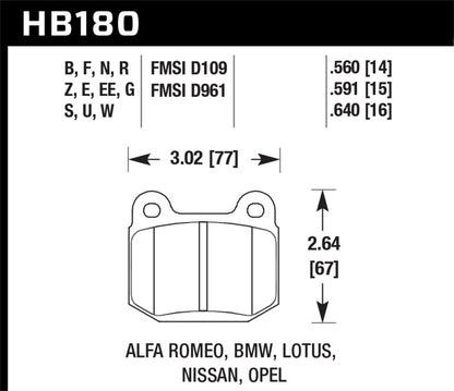 Hawk 03-06 Evo / 04-09 STi / 03-07 350z Track HP+ Street Rear Brake Pads