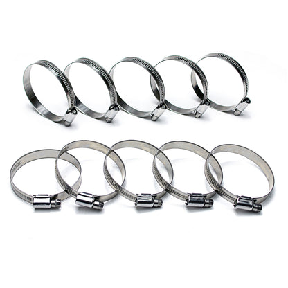 HPS Stainless Steel Embossed Hose Clamps Size 4 10pcs Pack 7/16 inch - 11/16 inch 11mm-17mm