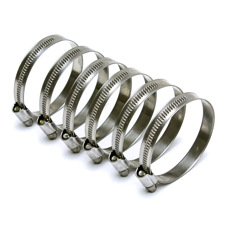 HPS Stainless Steel Embossed Hose Clamps Size 28 6pcs Pack 1-9/16 inch - 2-1/4 inch 40mm-57mm