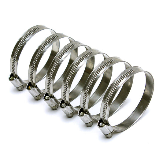 HPS Stainless Steel Embossed Hose Clamps Size 28 6pcs Pack 1-9/16 inch - 2-1/4 inch 40mm-57mm
