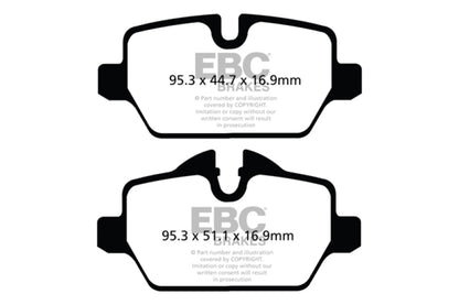 EBC 10+ Mini Countryman 1.6 Cooper Redstuff Rear Brake Pads