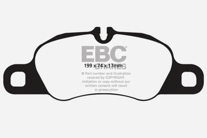 EBC 09-12 Porsche 911 (997) (Cast Iron Rotor only) 3.6 Carrera 2 Redstuff Front Brake Pads