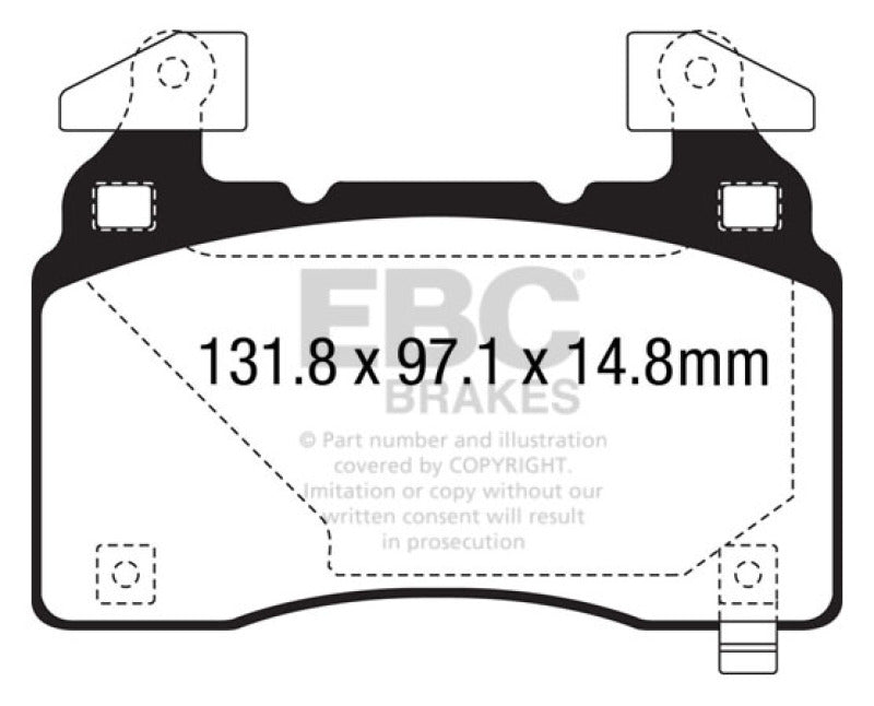 EBC 14+ Cadillac CTS Vsport 3.6 Twin Turbo Redstuff Front Brake Pads