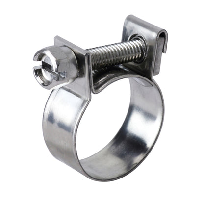 HPS #13 Stainless Steel 1/4" Fuel Injection Hose Clamps, 10pcs Pack, (11mm - 13mm)
