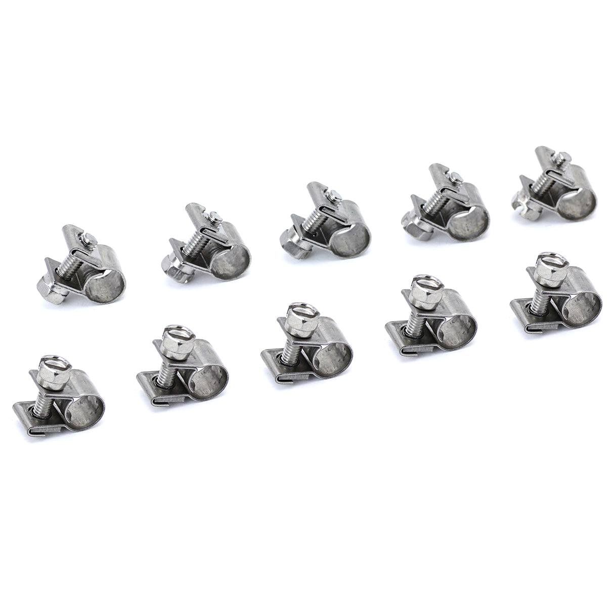 HPS #11 Stainless Steel Fuel Injection Hose Clamps 10pcs Pack 23/64 inch - 7/16 inch 9mm - 11mm