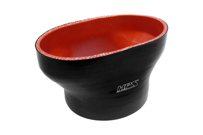 HPS Oval to Round Silicone Reducer Coupler Hose for Ford 55mm Throttle Body (M-9926-MGT) to 4-1/2" Tubing, Black
