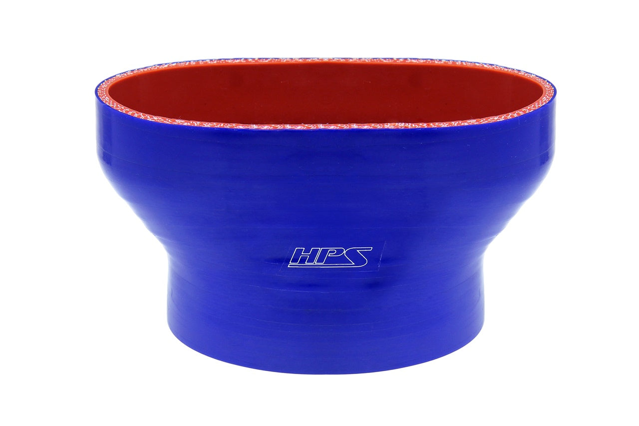 HPS Oval to Round Silicone Reducer Coupler Hose for Ford 55mm Throttle Body M-9926-MGT to 3 inch Tubing Blue