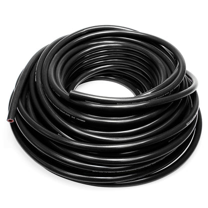 HPS 1/4 inch ID Black high temp reinforced silicone heater hose tubing 50 feet roll Max Temperature Rating: 350F Bend Radius: 1 inch