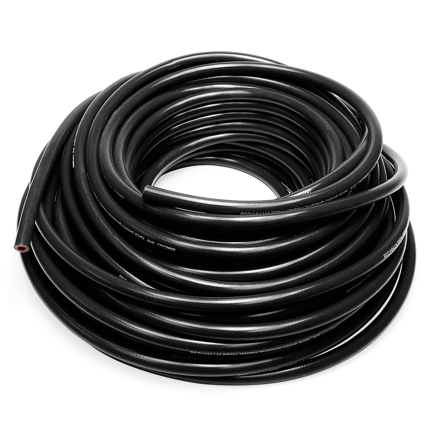 HPS 3/8 inch ID Black high temp reinforced silicone heater hose tubing Max Temperature Rating: 350F Bend Radius: 1-1/2 inch
