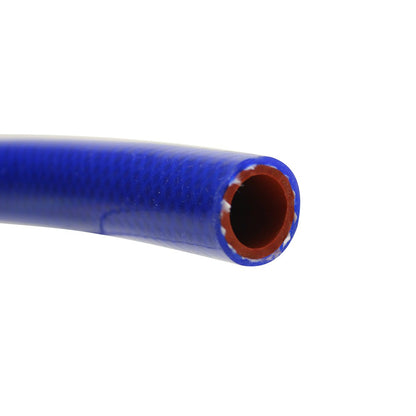 HPS 1/8" ID blue high temp reinforced silicone heater hose tubing, Max Temperature Rating: 350F, Bend Radius: 1/2"