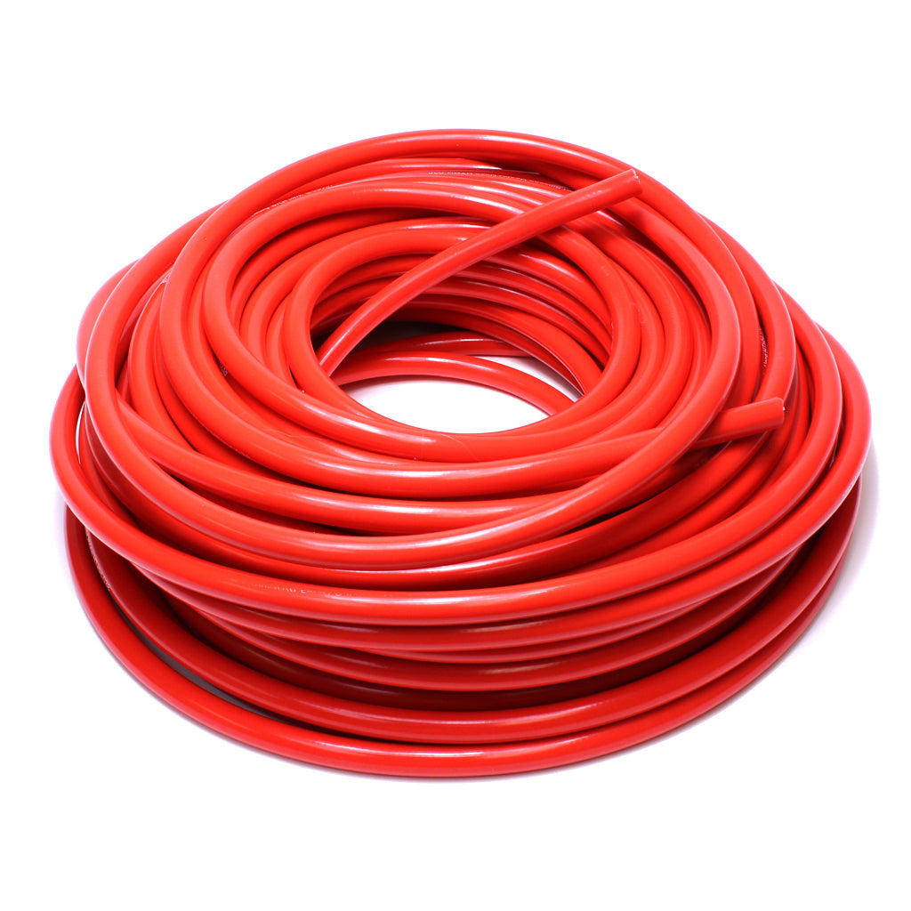 HPS 3/8 inch ID Red high temp reinforced silicone heater hose tubing 25 feet roll Max Temperature Rating: 350F Bend Radius: 1-1/2 inch