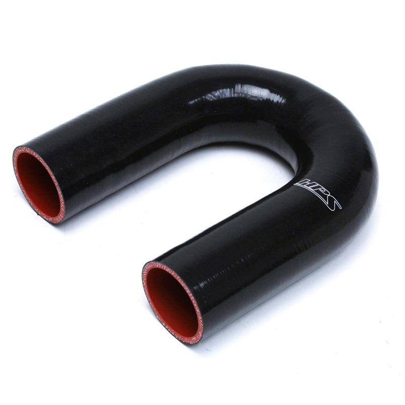 HPS 1.75" ID High Temp 4-ply Reinforced Silicone 180 Degree U Bend Elbow Coupler Hose Black (45mm ID)