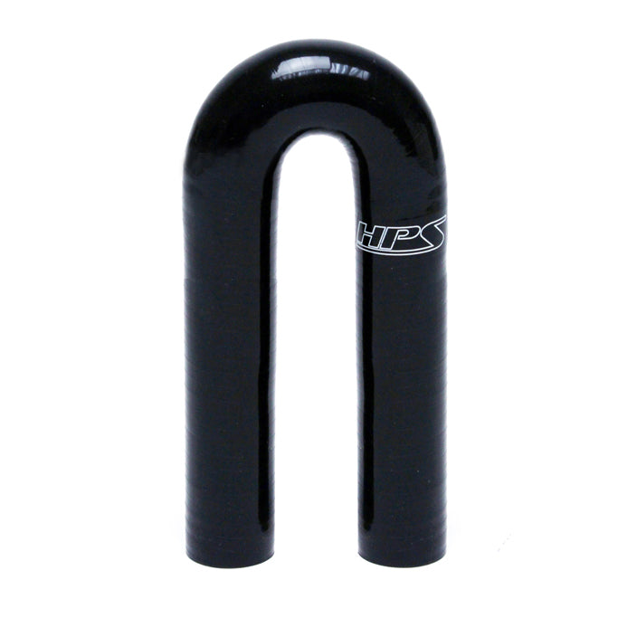 HPS 1 inch ID High Temp 4-ply Reinforced Silicone 180 Degree U Bend Elbow Coupler Hose Black 25mm ID