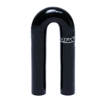 HPS 7/8 inch ID High Temp 4-ply Reinforced Silicone 180 Degree U Bend Elbow Coupler Hose Black 22mm ID