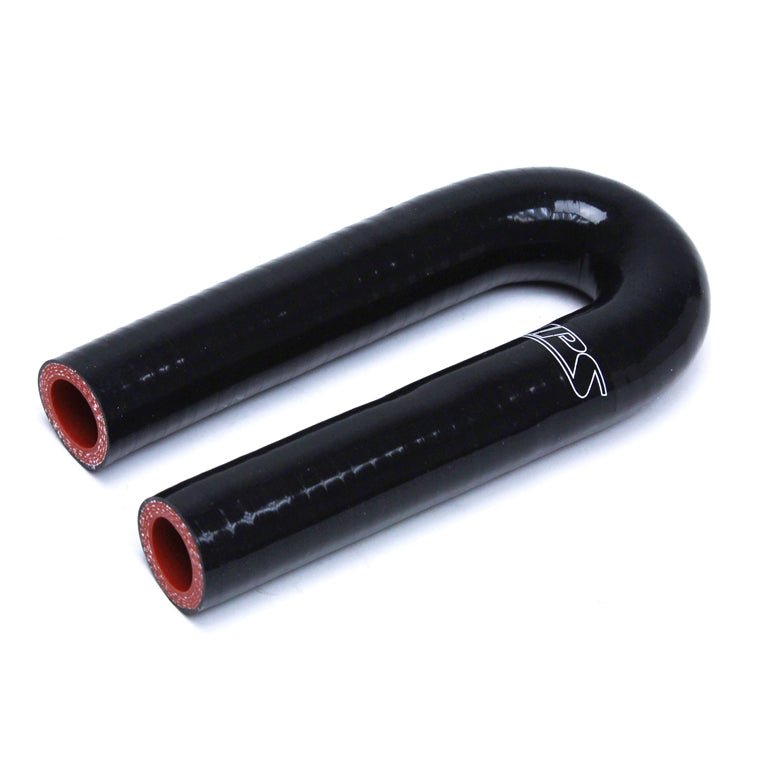 HPS 1/2" ID High Temp 4-ply Reinforced Silicone 180 Degree U Bend Elbow Coupler Hose Black (13mm ID)