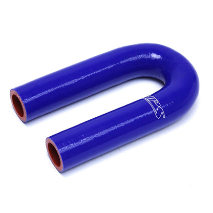 HPS 1/2" ID High Temp 4-ply Reinforced Silicone 180 Degree U Bend Elbow Coupler Hose Blue (13mm ID)