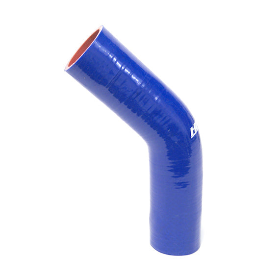HPS 1.25 inch ID 10 inch Leg Silicone 45 Degree Elbow Coupler Hose High Temp 4-ply Reinforced Blue 32mm ID