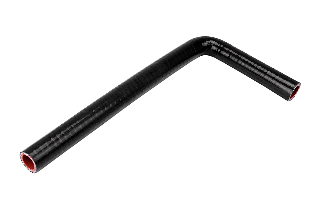 HPS 1/4 inch 6.5mm with 5 inch and 60 inch Leg Silicone 90 Degree Elbow Coupler Hose High Temp 4-ply Reinforced Black
