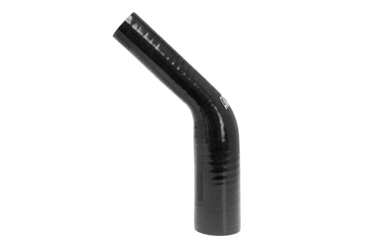 HPS 5/8 inch - 1 inch ID High Temp 4-ply Reinforced Silicone 45 Degree Elbow Reducer Hose Black 16mm - 25mm ID