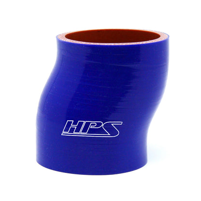 HPS 3 inch ID 3 inch Long High Temp 4-ply Reinforced Silicone Offset Coupler Hose Blue 76mm ID 76mm Length