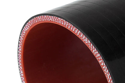 HPS 2-1/2" - 4" (63mm - 102mm) Silicone Offset Reducer Coupler Hose, 4" Long, High Temp 4-ply Reinforced, Black