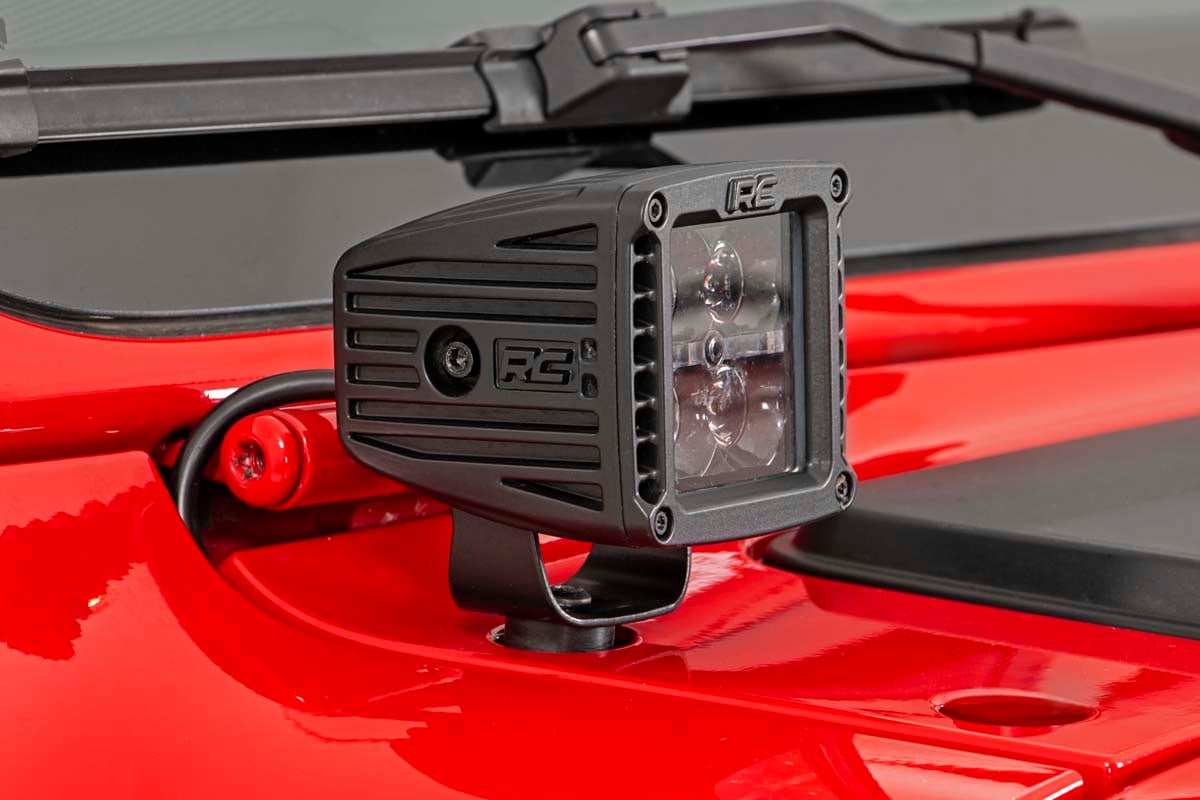 LED Light Kit | Cowl Mount | 2" Black Pair | White DRL | Jeep Gladiator JT/Wrangler JL (18-24)