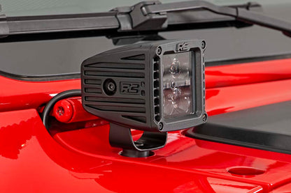 LED Light Kit | Cowl Mount | 2" Black Pair | White DRL | Jeep Gladiator JT/Wrangler JL (18-24)