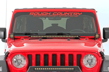 LED Light Kit | Hood Mount | 30" Chrome Single Row | Jeep Gladiator JT/Wrangler JL (18-24)