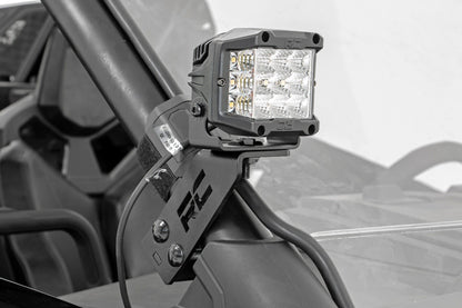 LED Light | A Pillar Mount | 2" Chrome Pair | Wide Angle | Polaris RZR PRO XP