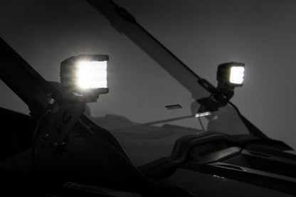 LED Light Kit | "A" Pillar Mount | 2" Black Pair | Spot | Polaris RZR PRO XP 