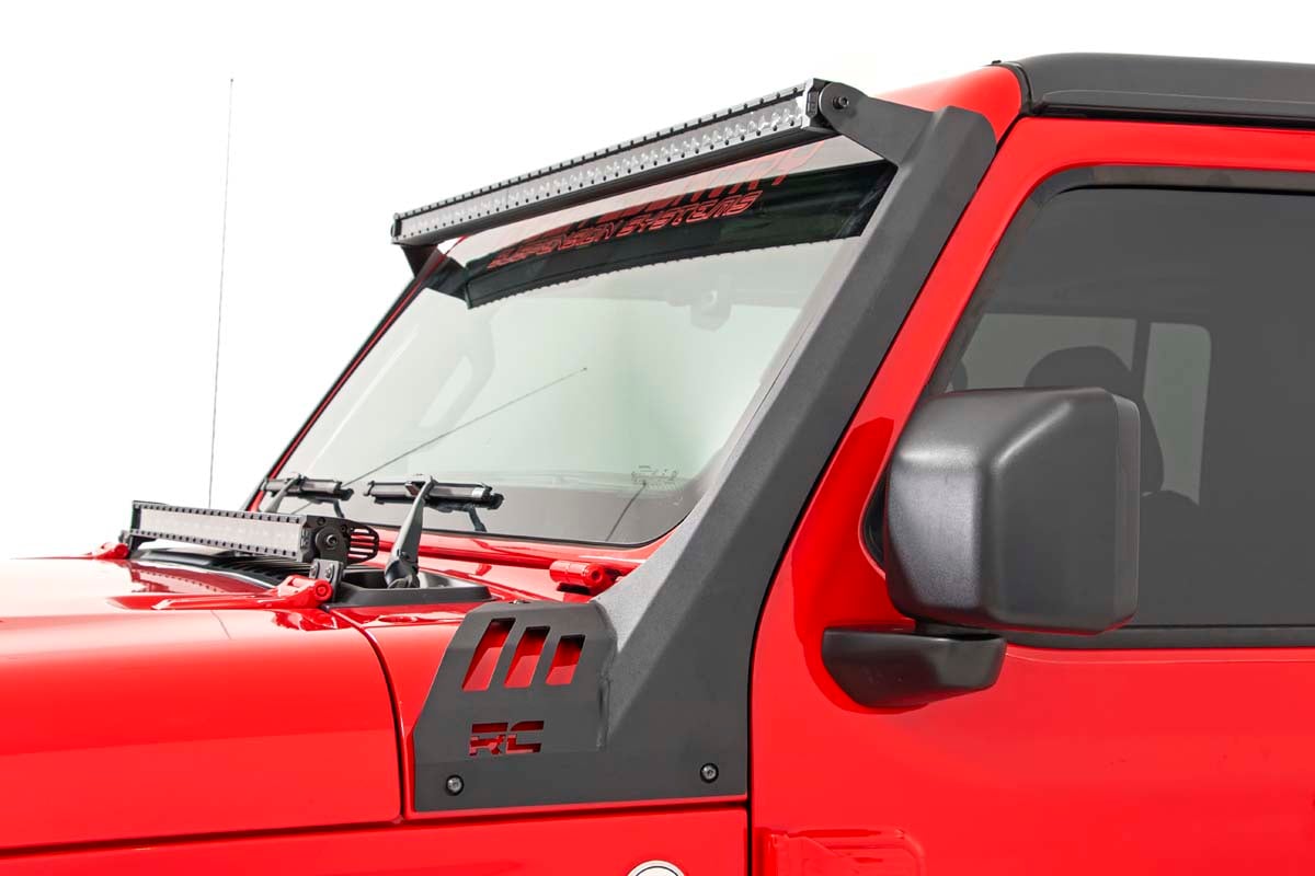 LED Light Kit | Windshield Mount | 50" BLK Single Row | Jeep Gladiator JT/Wrangler JL (18-24)