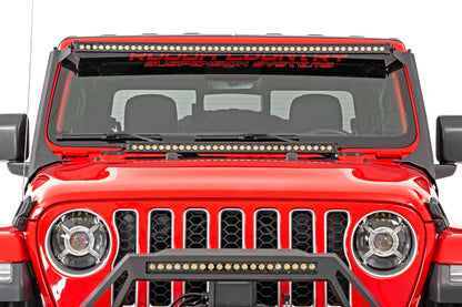 LED Light Kit | Windshield | 50" BLK Dual Row | WHT DRL | Jeep Gladiator JT/Wrangler JL (18-24)