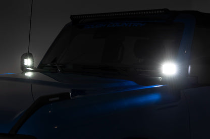 LED Light Kit | Ditch Mount |  2" Chrome Pair | Wide | Ford Bronco 4WD (21-24)