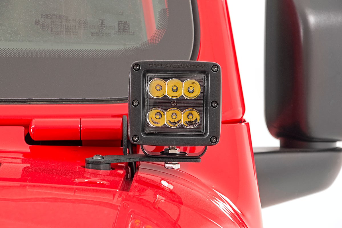 LED Light Kit | Hinge Mount | 2" Black Pair | White DRL | Jeep Gladiator JT/Wrangler JL (18-24)
