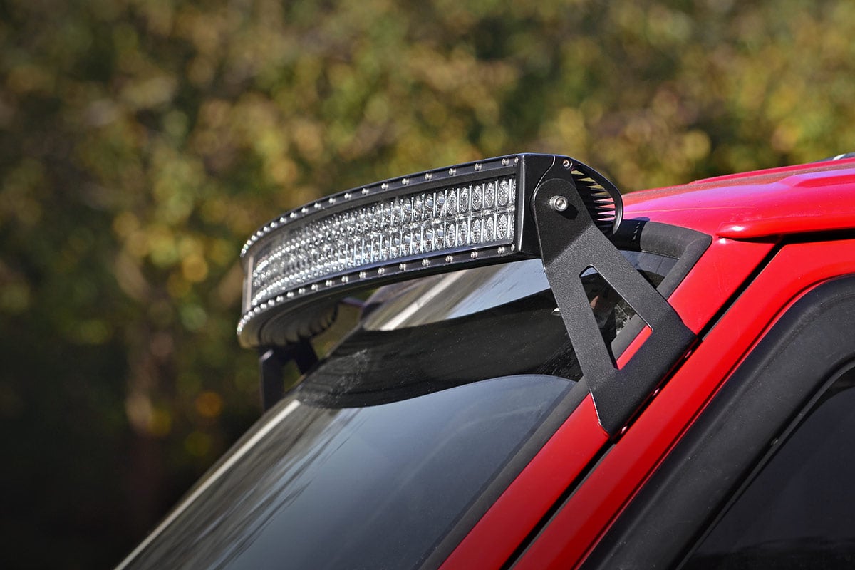 LED Light Kit | Windshield Mount | 50" Chrome Dual Row | Jeep Cherokee XJ (84-01)