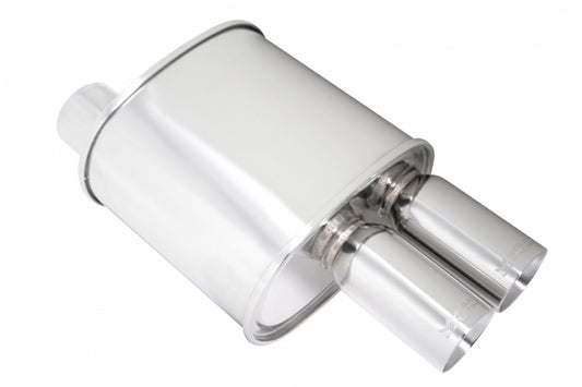 Universal Exhaust F-RT Turbo Dual Tip Muffler - MR-MU-FRT-2T