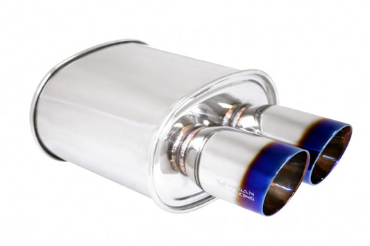 Universal Exhaust M-VO Muffler Dual Burnt Tips - MR-MU-MVO-2