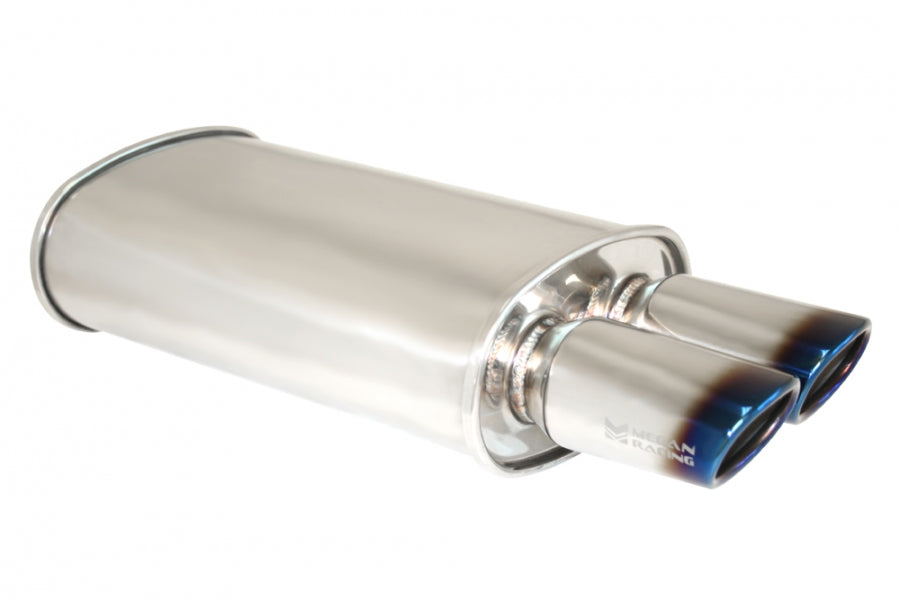 Universal Exhaust O-VA Muffler (Dual Oval Burnt Tips) - MR-MU-OVA-2