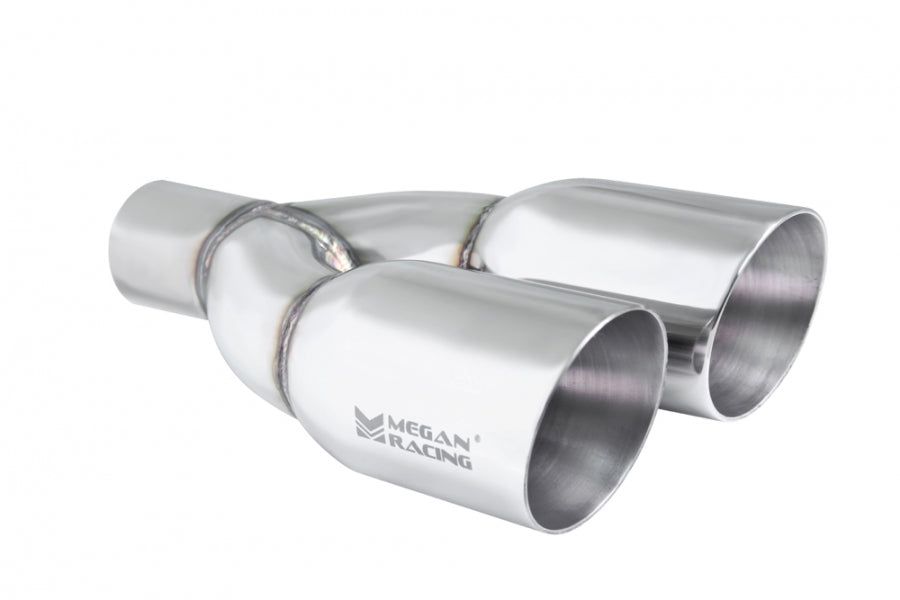 Universal Twin Stainless Steel Chrome 3.5-Inch Tips (2.5-Inch Piping) - Driver Side